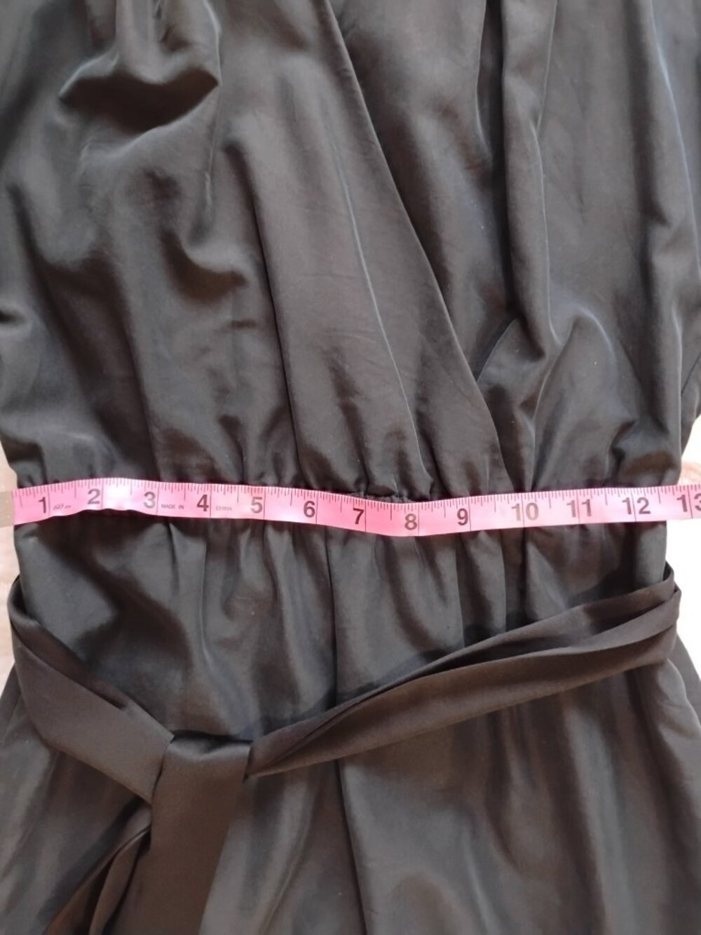 LOFT Black Wrap Dress โ Short Sleeve, Tie Waist, V-Neck - Picture 8 of 10